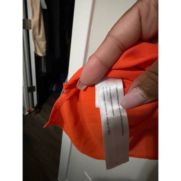 ELOQUII Orange Cold Shoulder Bubble Sleeve‎ Blouse Women's Size 18 - Picture 7 of 8